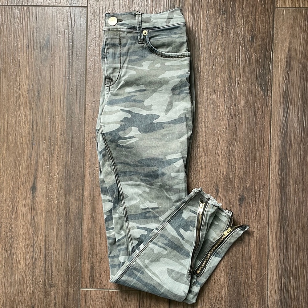Express Ankle Legging Mid Rise Camo Jeans